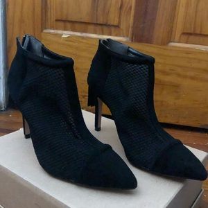 Reiss mesh black booties size 38